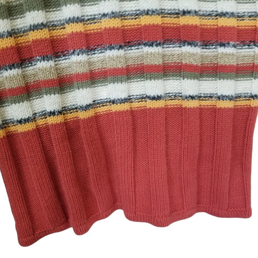 Vintage Liz Claiborne Striped V-Neck Textured Wool Blend Sweater Size 3 Plus - Picture 3 of 6